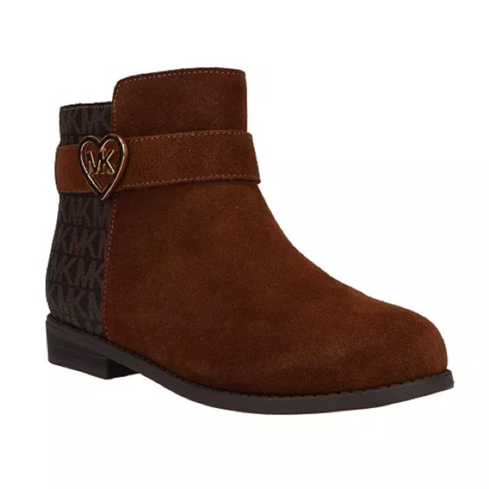 Michael Kors Little Girls Emma Heart Logo Print Detail Booties NWT